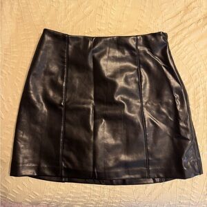 Black leather mini skort-Abercrombie